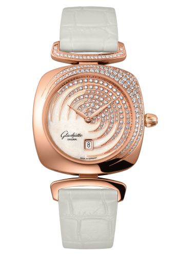 Glashutte Original Pavonina Date Red Gold / Cold Enamel / Alligator - Folding 1-03-01-03-15-34