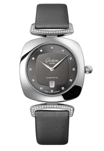 Glashutte Original Pavonina Date Stainless Steel / Diamond / Grey / Calf - Folding 1-03-01-06-12-34