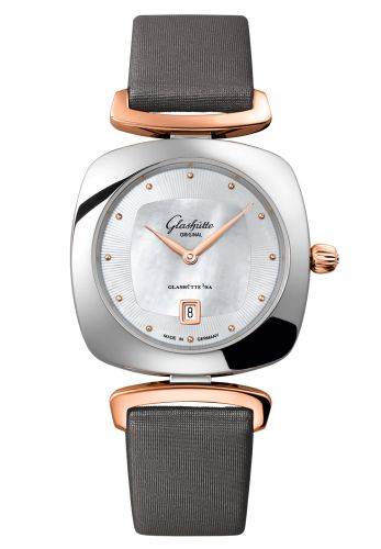 Glashutte Original Pavonina Date Stainless Steel / Red Gold / MOP / Calf 1-03-01-26-06-34
