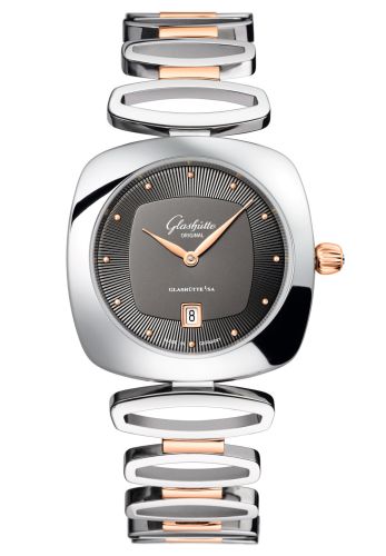 Glashutte Original Pavonina Date Stainless Steel / Red Gold / Grey / Bracelet 1-03-01-27-06-14