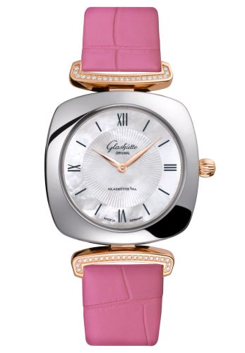 Glashutte Original Pavonina Stainless Steel / Red Gold / Diamond / MOP / Alligator 1-03-02-05-16-31