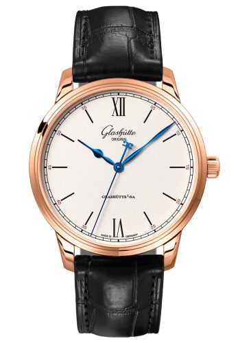 Glashutte Original Senator Excellence Red Gold / Silver / Alligator / Folding 1-36-01-02-05-30