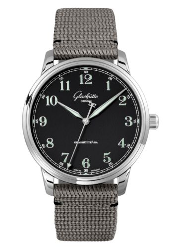 Glashutte Original Senator Excellence Stainless Steel / Black / Fabric / Folding 1-36-01-03-02-36