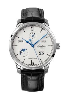 Glashutte Original Senator Perpetual Calendar Stainless Steel / Silver / Alligator - Folding 1-36-02-01-02-61