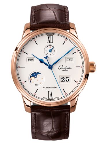 Glashutte Original Senator Excellence Perpetual Calendar Red Gold / Silver / Alligator / Folding 1-36-02-02-05-30