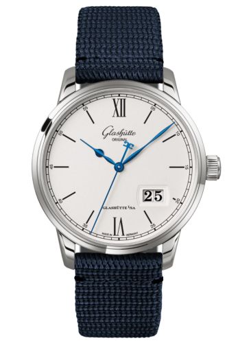 Glashutte Original Senator Excellence Panorama Date Stainless Steel / Silver / Synthetic - Folding 1-36-03-01-02-34