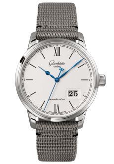 Glashutte Original Senator Excellence Panorama Date Stainless Steel / Silver / Synthetic - Folding 1-36-03-01-02-36