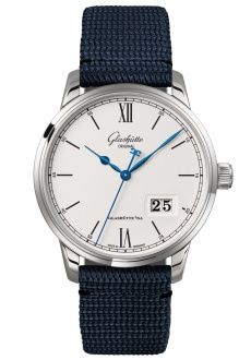 Glashutte Original Senator Excellence Panorama Date Stainless Steel / Silver / Synthetic - Folding 1-36-03-01-02-64