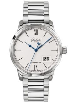Glashutte Original Senator Excellence Panorama Date Stainless Steel / Silver / Bracelet 1-36-03-01-02-71