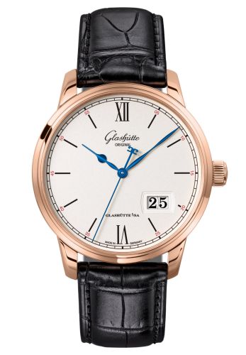 Glashutte Original Senator Excellence Panorama Date Red Gold / Silver / Alligator / Pin 1-36-03-02-05-01