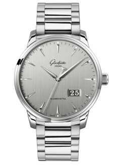Glashutte Original Senator Excellence Panorama Date Stainless Steel / Grey / Bracelet 1-36-03-03-02-71