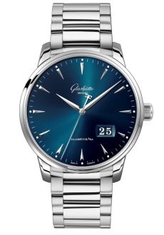 Glashutte Original Senator Excellence Panorama Date Stainless Steel / Blue / Bracelet 1-36-03-04-02-71