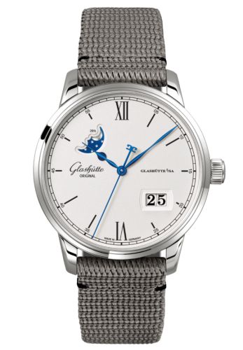 Glashutte Original Senator Excellence Panorama Date Moonphase Stainless Steel / Silver / Synthetic 1-36-04-01-02-36
