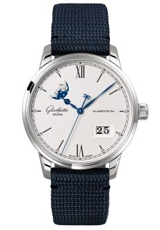 Glashutte Original Senator Excellence Panorama Date Moonphase Stainless Steel / Silver / Synthetic 1-36-04-01-02-64