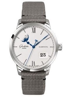 Glashutte Original Senator Excellence Panorama Date Moonphase Stainless Steel / Silver / Synthetic 1-36-04-01-02-66