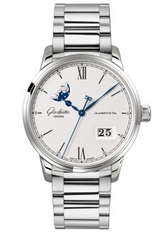 Glashutte Original Senator Excellence Panorama Date Moonphase Stainless Steel / Silver / Bracelet 1-36-04-01-02-71