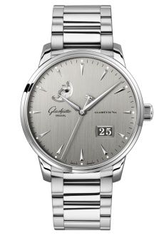 Glashutte Original Senator Excellence Panorama Date Moonphase Stainless Steel / Grey / Bracelet 1-36-04-03-02-71