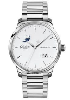 Glashutte Original Senator Excellence Panorama Date Moonphase Stainless Steel / Silver / Bracelet 1-36-04-05-02-71