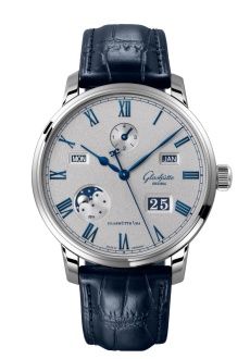 Glashutte Original Senator Perpetual Calendar Stainless Steel / Grey / Alligator 1-36-12-03-02-61