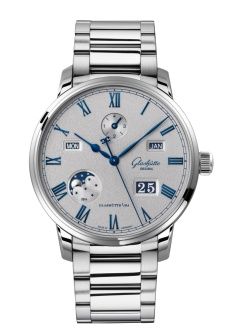 Glashutte Original Senator Perpetual Calendar Stainless Steel / Grey / Bracelet 1-36-12-03-02-71