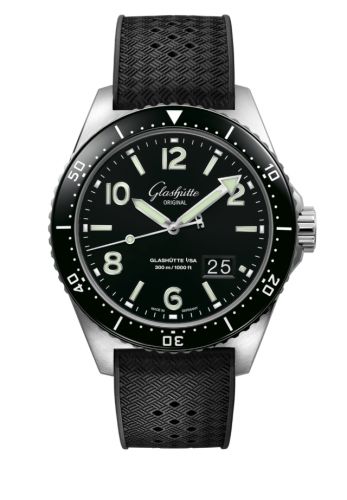 Glashutte Original SeaQ Panorama Date Stainless Steel / Black / Rubber - Folding 1-36-13-01-80-33