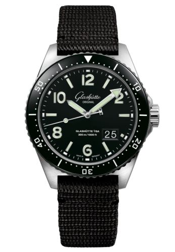 Glashutte Original SeaQ Panorama Date Stainless Steel / Black / Textile - Folding 1-36-13-01-80-35