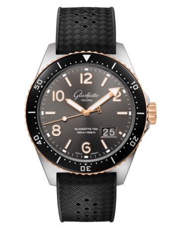 Glashutte Original SeaQ Panorama Date Stainless Steel / Red Gold / Grey / Rubber - Pin 1-36-13-04-91-06
