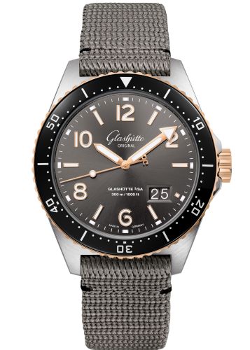 Glashutte Original SeaQ Panorama Date Stainless Steel / Red Gold / Grey / Synthetic - Folding 1-36-13-04-91-34