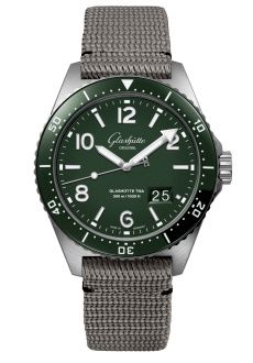 Glashutte Original SeaQ Panorama Date Stainless Steel / Green / Synthetic - Pin 1-36-13-07-83-08