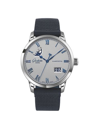Glashutte Original Senator Excellence Panorama Date Moonphase Stainless Steel / Grey / Synthetic 1-36-24-02-02-64