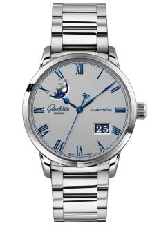 Glashutte Original Senator Excellence Panorama Date Moonphase Stainless Steel / Grey / Bracelet 1-36-24-02-02-71