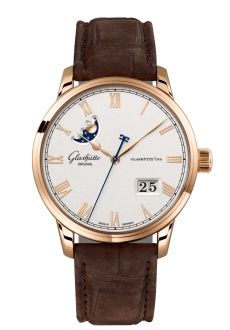 Glashutte Original Senator Excellence Panorama Date Moonphase Red Gold / Silver / Nubuck - Pin 1-36-24-02-05-02