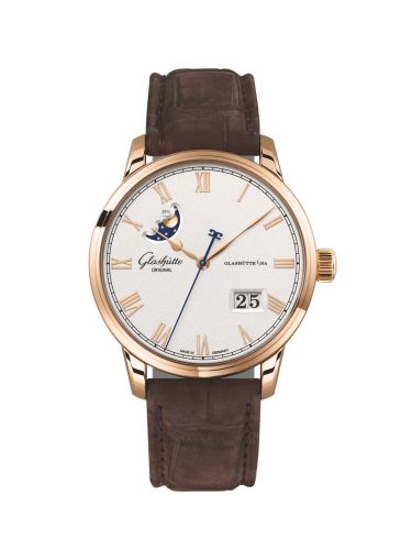 Glashutte Original Senator Excellence Panorama Date Moonphase Red Gold / Silver / Nubuck - Folding 1-36-24-02-05-62