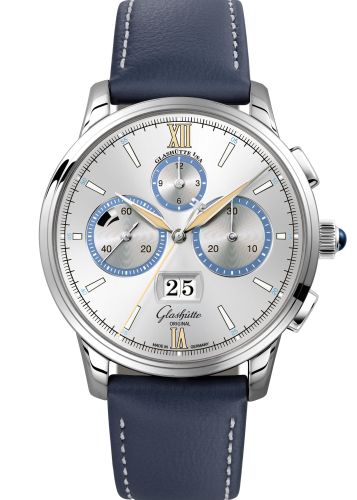 Glashutte Original Senator Chronograph Panorama Date Capital Edition Platinum / Silver / Calf / Pin 1-37-01-06-03-35