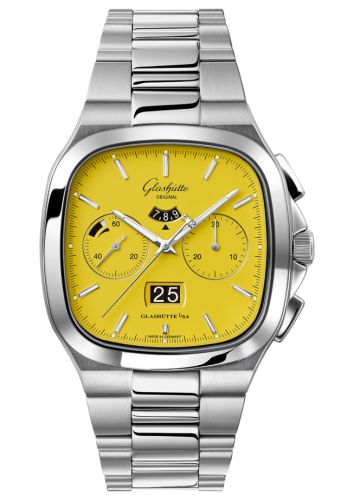 Glashutte Original Seventies Chronograph Panorama Date Yellow / Bracelet 1-37-02-07-02-70