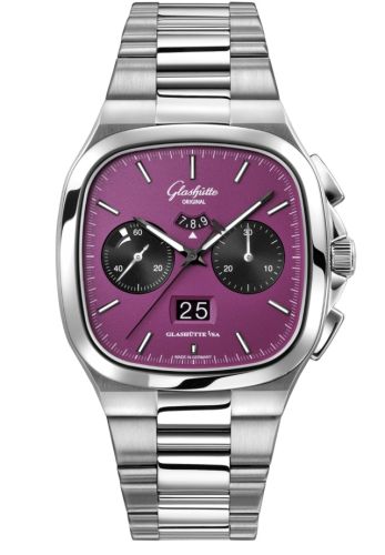 Glashutte Original Seventies Chronograph Panorama Date Stainless Steel / Plasma / Bracelet 1-37-02-20-02-70