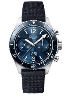 Glashutte Original SeaQ Chronograph Stainless Steel / Blue / Synthetic - Folding 1-37-23-02-81-36