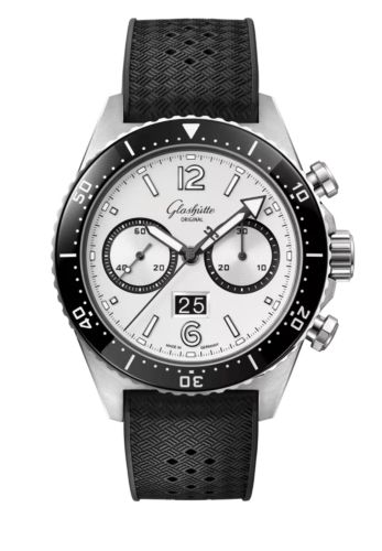 Glashutte Original SeaQ Chronograph Stainless Steel / Silver Screen / Rubber - Folding 1-37-23-03-80-33