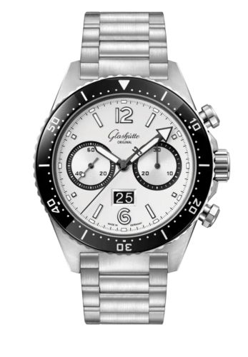 Glashutte Original SeaQ Chronograph Stainless Steel / Silver Screen / Bracelet 1-37-23-03-80-70
