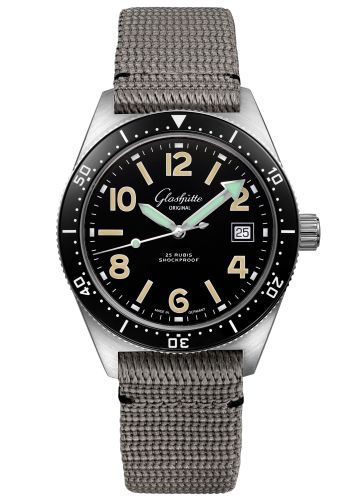 Glashutte Original SeaQ 1969 Date Stainless Steel / Black / Textile / Pin 1-39-11-01-80-08