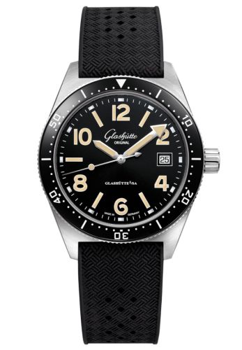 Glashutte Original SeaQ Date Stainless Steel / Black / Rubber - Pin 1-39-11-06-60-06