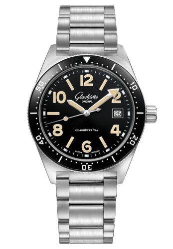 Glashutte Original SeaQ Date Stainless Steel / Black / Bracelet 1-39-11-06-60-70