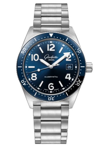 Glashutte Original SeaQ Date Stainless Steel / Blue / Bracelet 1-39-11-09-61-70