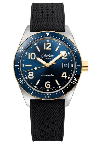 Glashutte Original SeaQ Date Stainless Steel / Blue / Rubber - Folding 1-39-11-10-70-33