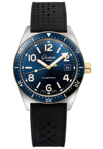 Glashutte Original SeaQ Date Stainless Steel / Blue / Rubber - Folding 1-39-11-10-90-33