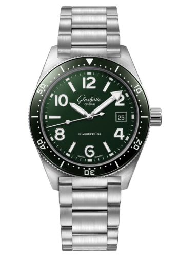 Glashutte Original SeaQ Date Stainless Steel / Green / Bracelet 1-39-11-13-63-70