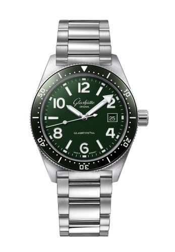 Glashutte Original SeaQ Date Stainless Steel / Green / Bracelet 1-39-11-13-83-70