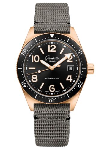 Glashutte Original SeaQ Date Red Gold / Black / Synthetic 1-39-11-17-91-34