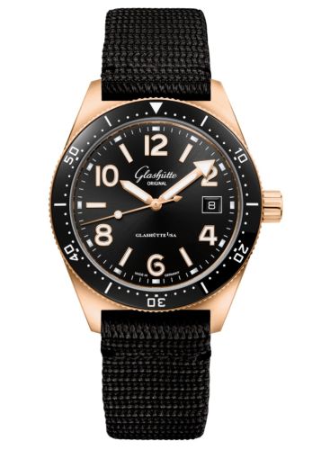 Glashutte Original SeaQ Date Red Gold / Black / Synthetic 1-39-11-17-91-35