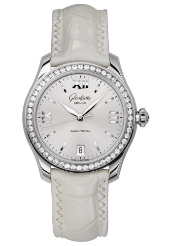 Glashutte Original Lady Serenade Stainless Steel / Diamond / Silver / Alligator / Pin 1-39-22-02-22-44